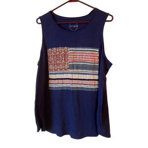 Lucky Brand Flag Inspired Tank Top 1X